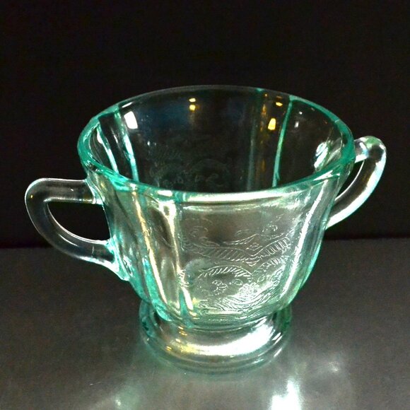 Indiana Glass Recollection Creamer And Sugar Set Reproduction Madrid Federal - Picture 9 of 10